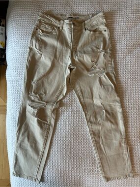 Old Navy Beige Distressed Jeans